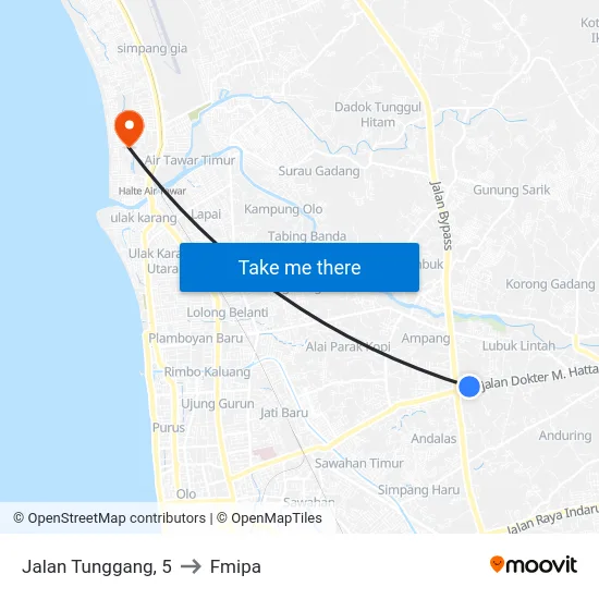 Jalan Tunggang, 5 to Fmipa map