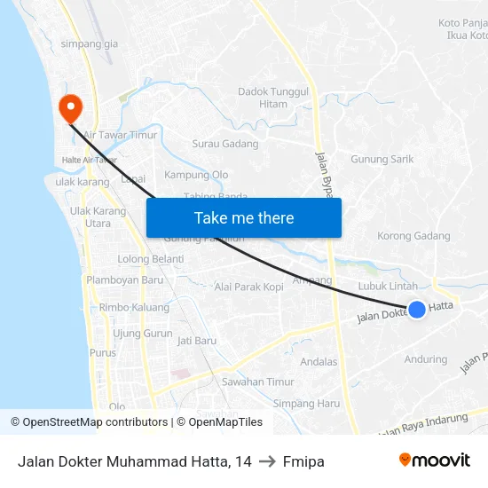 Jalan Dokter Muhammad Hatta, 14 to Fmipa map