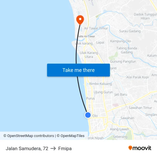 Jalan Samudera, 72 to Fmipa map
