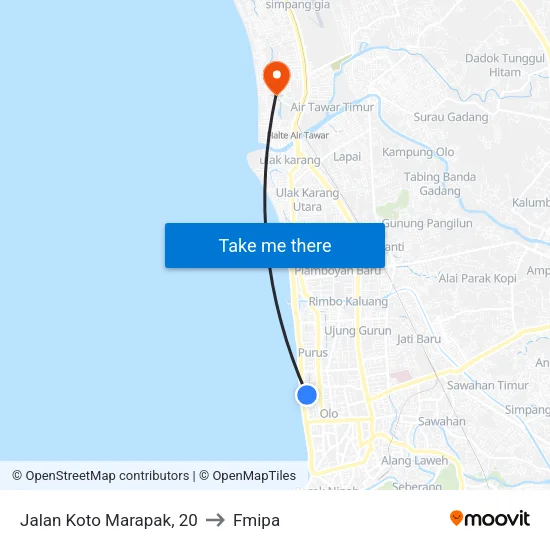 Jalan Koto Marapak, 20 to Fmipa map