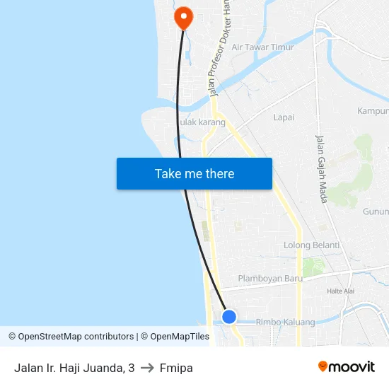 Jalan Ir. Haji Juanda, 3 to Fmipa map