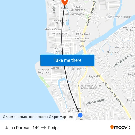 Jalan Parman, 149 to Fmipa map