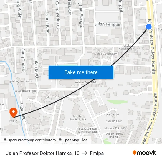 Jalan Profesor Doktor Hamka, 10 to Fmipa map