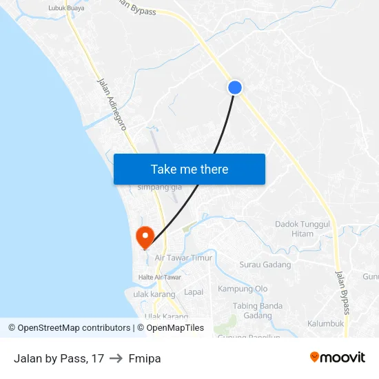 Jalan by Pass, 17 to Fmipa map