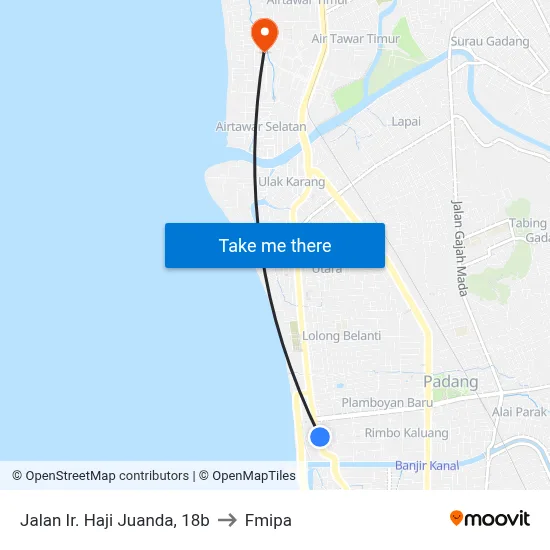 Jalan Ir. Haji Juanda, 18b to Fmipa map