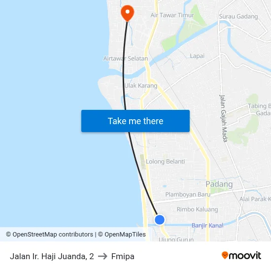 Jalan Ir. Haji Juanda, 2 to Fmipa map