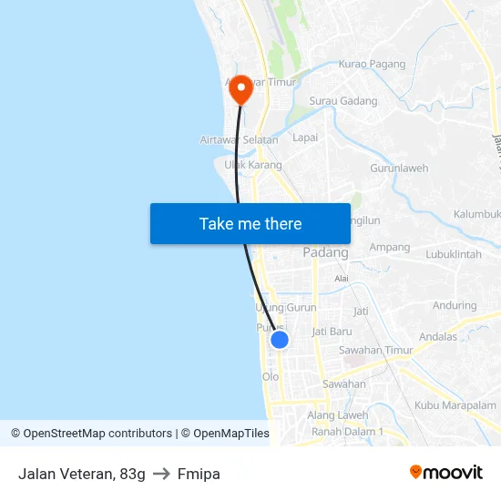 Jalan Veteran, 83g to Fmipa map