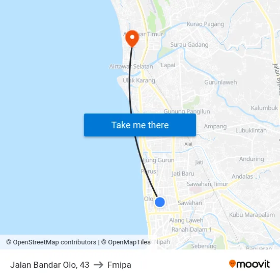 Jalan Bandar Olo, 43 to Fmipa map
