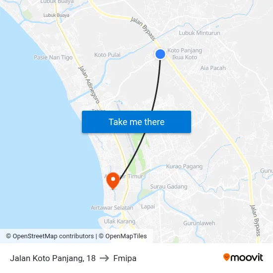Jalan Koto Panjang, 18 to Fmipa map