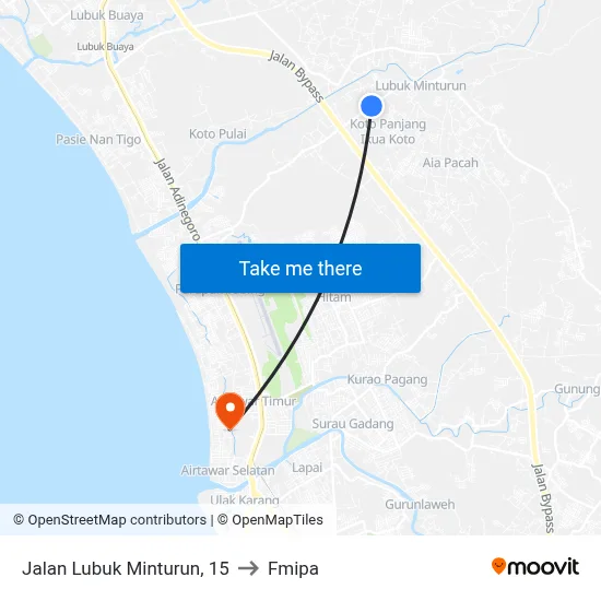 Jalan Lubuk Minturun, 15 to Fmipa map