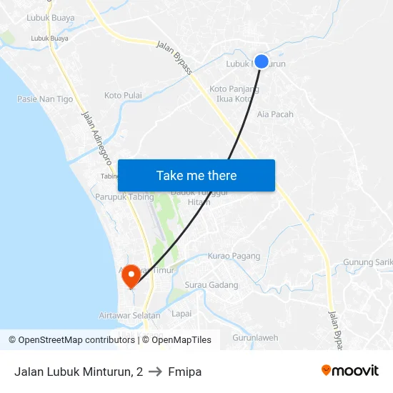 Jalan Lubuk Minturun, 2 to Fmipa map