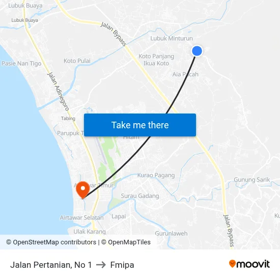 Jalan Pertanian, No 1 to Fmipa map