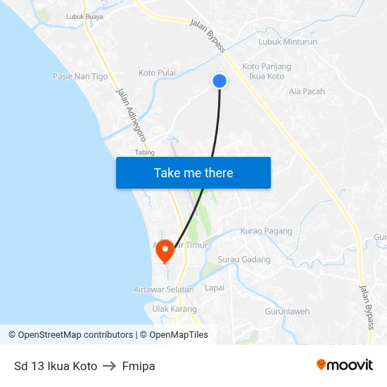 Sd 13 Ikua Koto to Fmipa map
