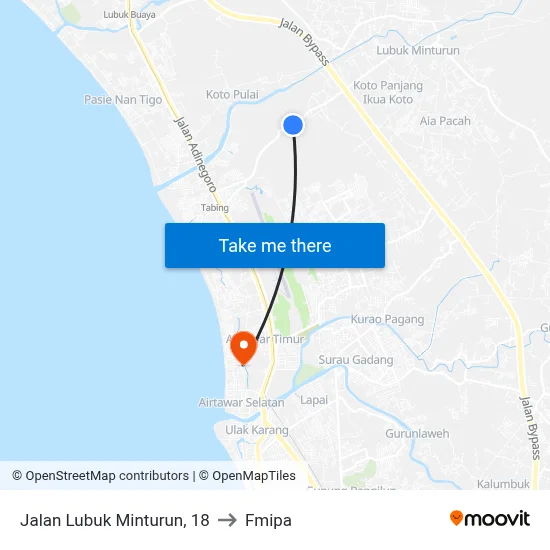 Jalan Lubuk Minturun, 18 to Fmipa map