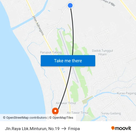 Jln.Raya Lbk.Minturun, No.19 to Fmipa map