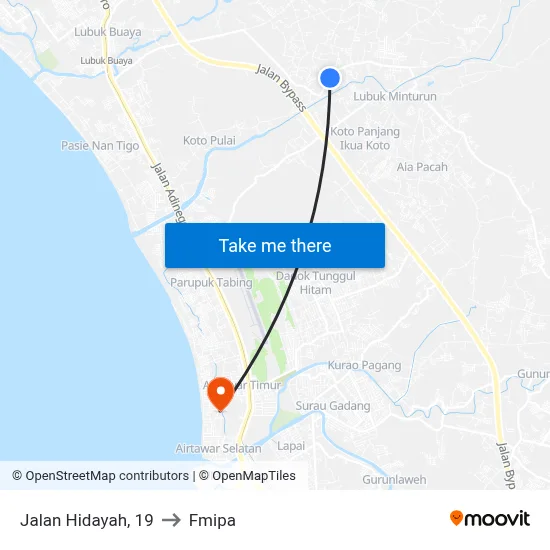 Jalan Hidayah, 19 to Fmipa map