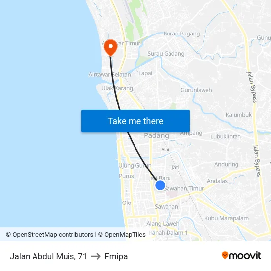 Jalan Abdul Muis, 71 to Fmipa map