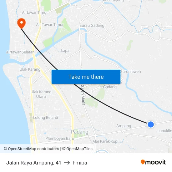 Jalan Raya Ampang, 41 to Fmipa map