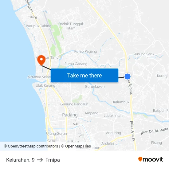 Kelurahan, 9 to Fmipa map