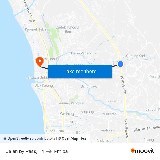 Jalan by Pass, 14 to Fmipa map