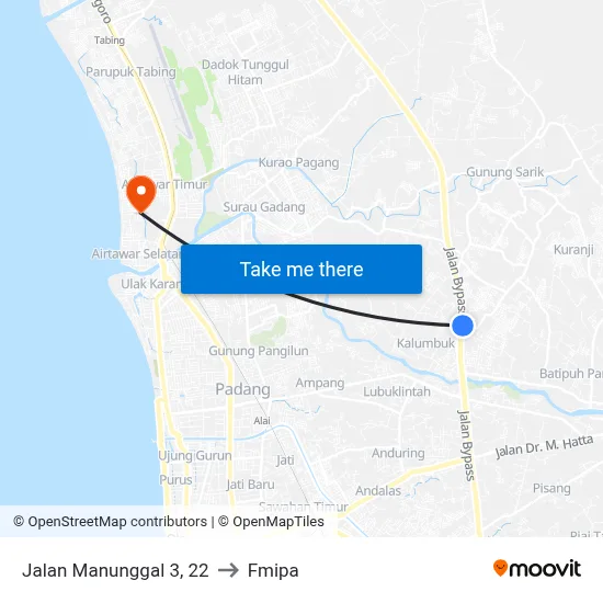 Jalan Manunggal 3, 22 to Fmipa map
