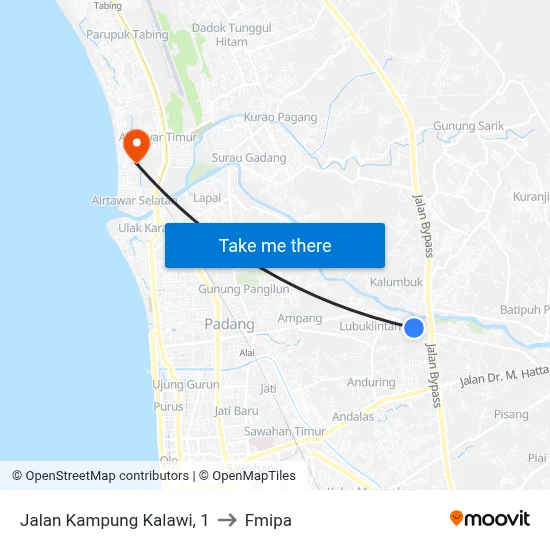 Jalan Kampung Kalawi, 1 to Fmipa map
