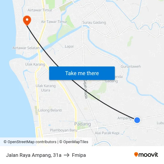 Jalan Raya Ampang, 31a to Fmipa map