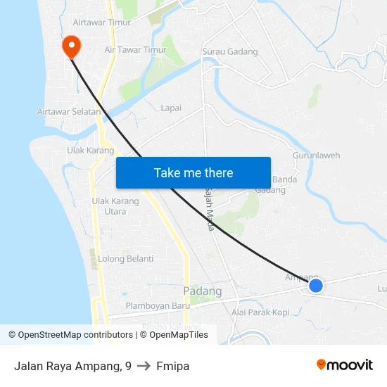 Jalan Raya Ampang, 9 to Fmipa map
