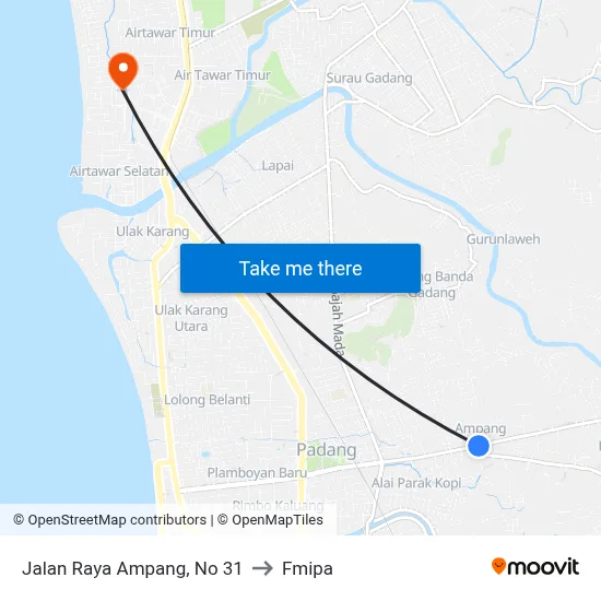 Jalan Raya Ampang, No 31 to Fmipa map