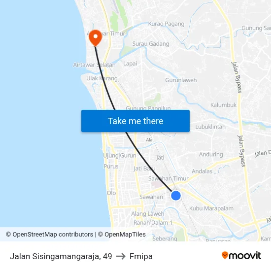 Jalan Sisingamangaraja, 49 to Fmipa map