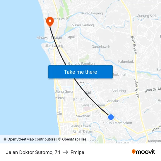 Jalan Doktor Sutomo, 74 to Fmipa map