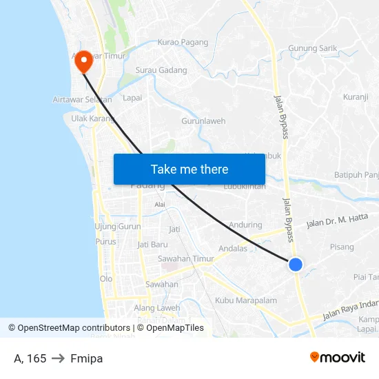 A, 165 to Fmipa map