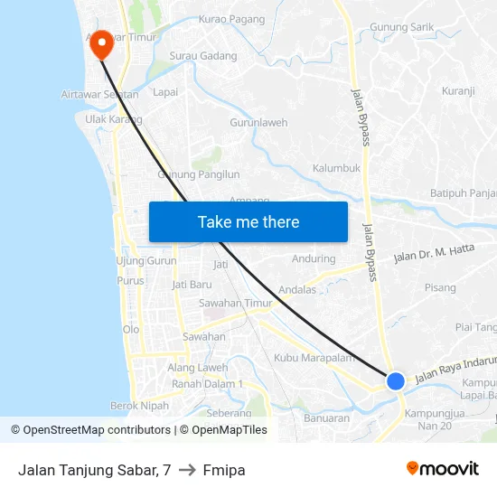 Jalan Tanjung Sabar, 7 to Fmipa map