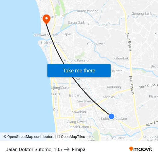 Jalan Doktor Sutomo, 105 to Fmipa map