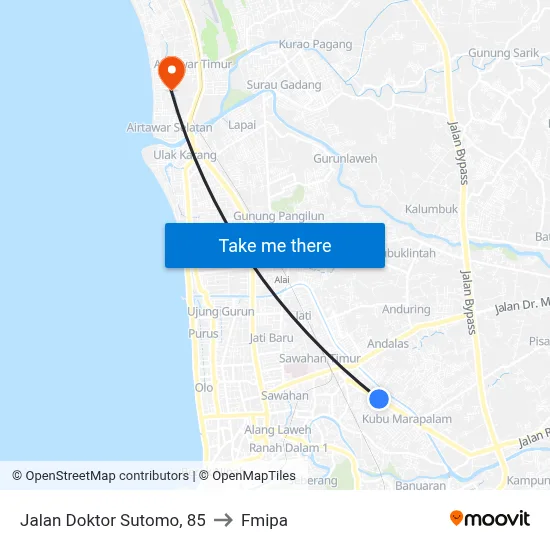 Jalan Doktor Sutomo, 85 to Fmipa map