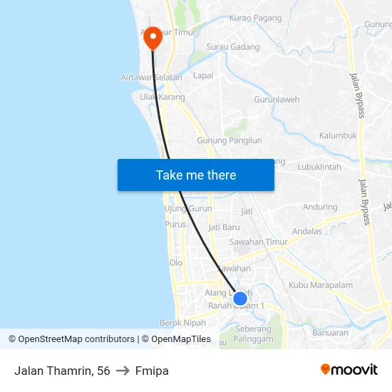 Jalan Thamrin, 56 to Fmipa map