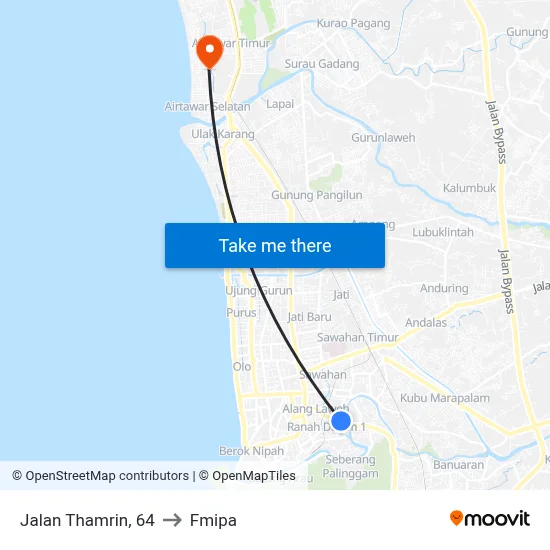 Jalan Thamrin, 64 to Fmipa map