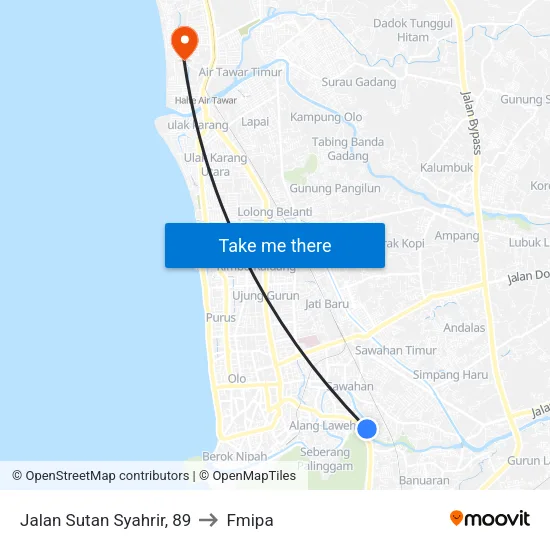 Jalan Sutan Syahrir, 89 to Fmipa map