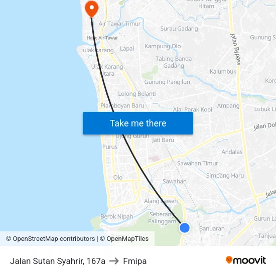 Jalan Sutan Syahrir, 167a to Fmipa map