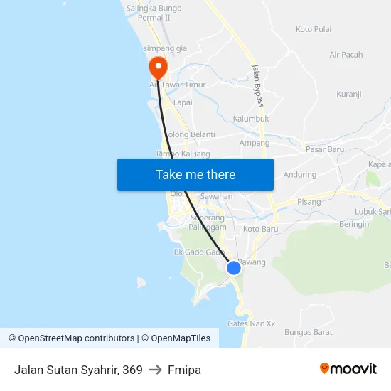 Jalan Sutan Syahrir, 369 to Fmipa map