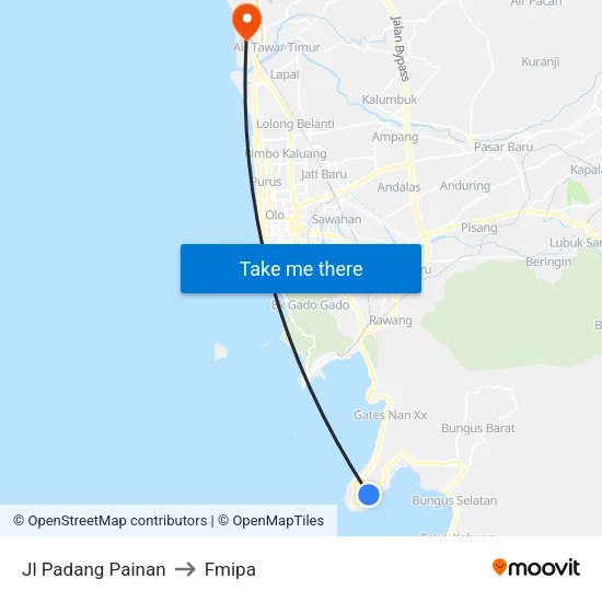 Jl Padang Painan to Fmipa map