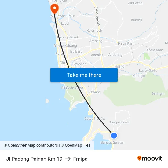Jl Padang Painan Km 19 to Fmipa map