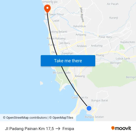 Jl Padang Painan Km 17,5 to Fmipa map