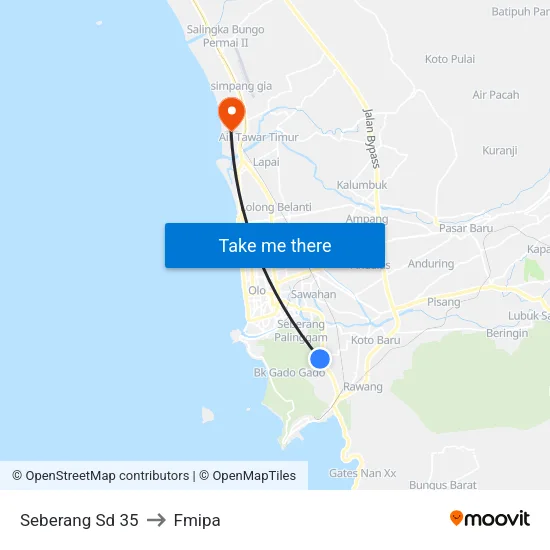 Seberang Sd 35 to Fmipa map