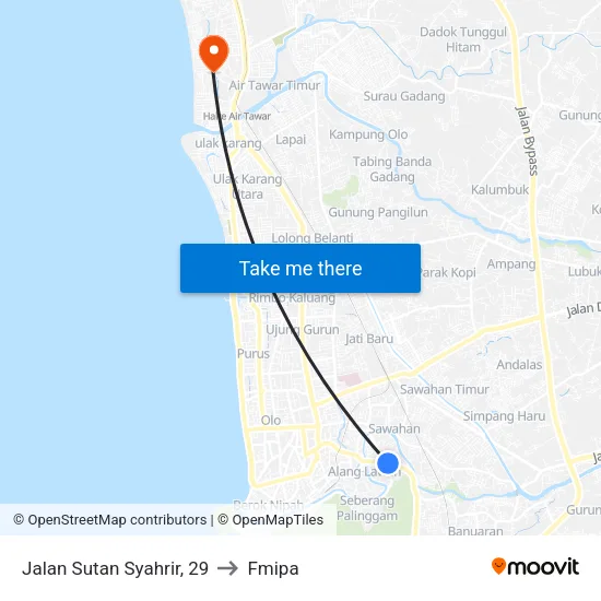 Jalan Sutan Syahrir, 29 to Fmipa map