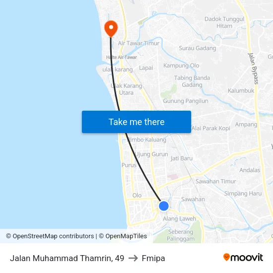 Jalan Muhammad Thamrin, 49 to Fmipa map