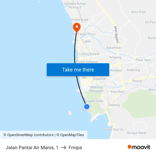 Jalan Pantai Air Manis, 1 to Fmipa map