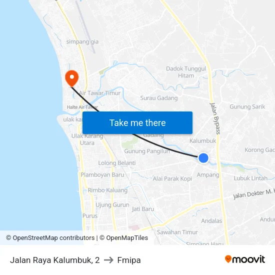 Jalan Raya Kalumbuk, 2 to Fmipa map
