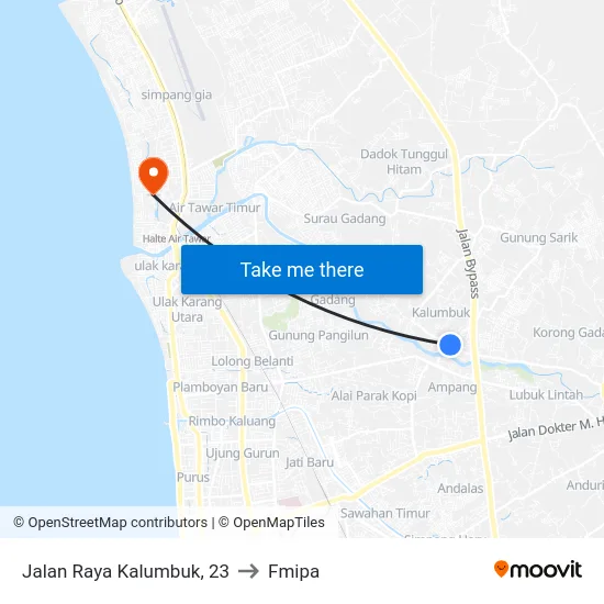 Jalan Raya Kalumbuk, 23 to Fmipa map