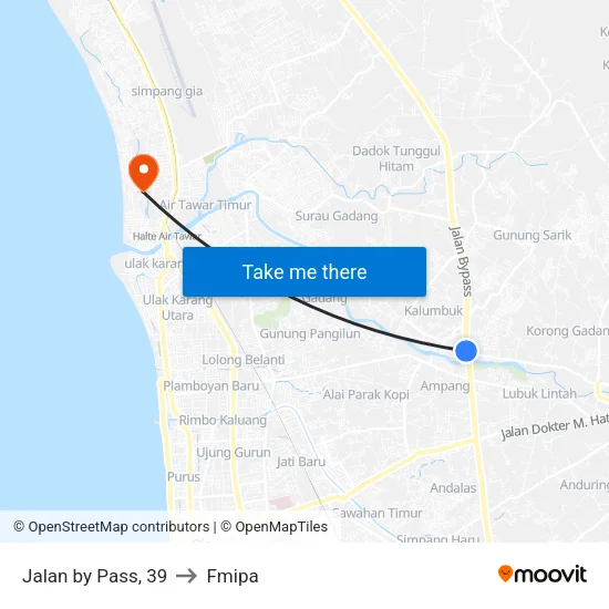 Jalan by Pass, 39 to Fmipa map